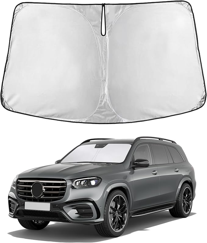 Econour Windshield Sunshade for Mercedes-Benz GLS-Class 2020-2024 2025 2026, Sun Visor for Front Windshield & Window Sun Shade Cover, UV Heat Blocker & Protector, Car Accessories