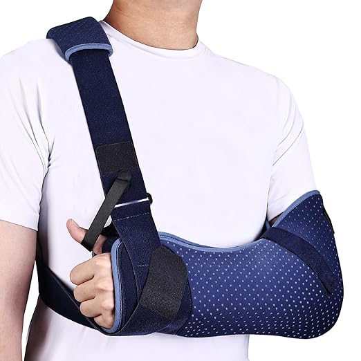 Arm Sling for Shoulder Injury with Waist Strap - Immobilizer Brace Support for Sleeping, Rotator Cuff Surgery (Comfort Version, Left, Large，40-51 inch)