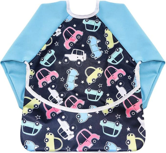 Hi Sprout Infant Toddler Baby Waterproof Sleeved Bib, Bib with Sleeves&Pocket, 6-24 Months
