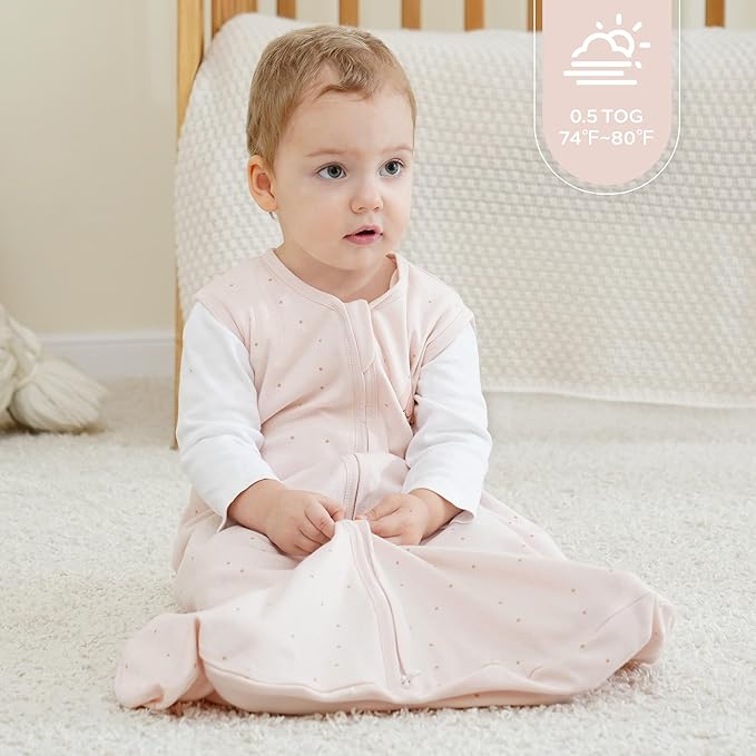 JELLYMONI Baby Sleep Sack 12-18 Months Wearable Blanket for Baby, 100% Cotton 3 Pack Infant Toddler Sleeping Sack Lightweight Soft 2-Way Zipper Sleepsack
