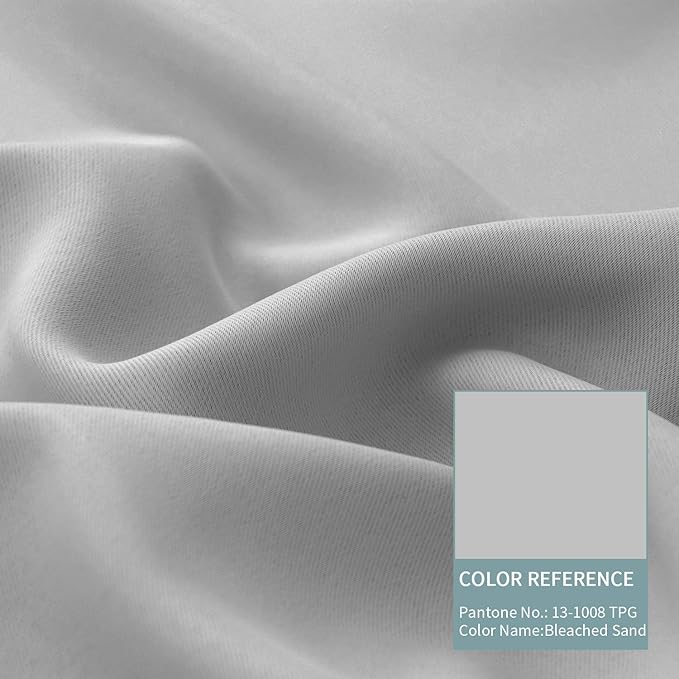 BGment 100% Blackout Curtains for Bedroom with Black Liner, Thermal Insulated Thick Double Layers Total Light Blocking Grommet Window Curtains 84 Inch Length 2 Panels Set (42 x 84 Inch, Light Grey)
