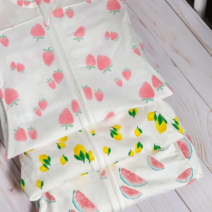 Happiest Baby Sleepea 5-Second Swaddle - 100% Organic Cotton Baby Swaddle Blanket - Doctor Designed Promotes Healthy Hip Development (Ivory Strawberries, Large)