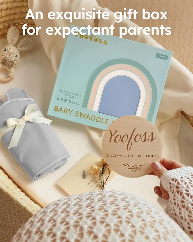 Yoofoss Baby Swaddle for Newborns 0–3 Months, Adjustable Soft & Breathable Swaddles,Noiseless Closure Swaddle Sleep Sack, Durable & Snug Fit