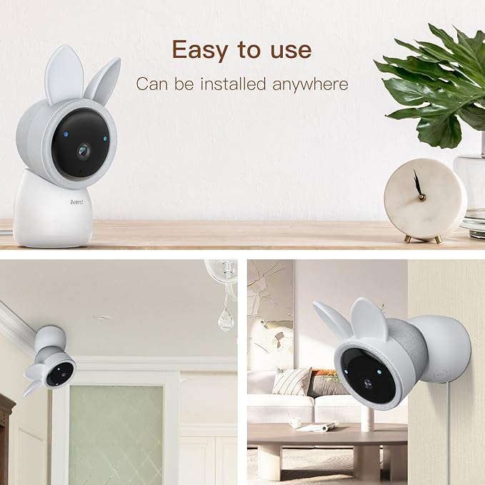 ARENTI Baby Mnitor 3T with 360° View, 2K Temp & Humidity Sensor, Night Vision & Two-Way Audio