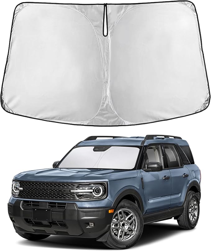Econour Windshield Sunshade for Ford Bronco Sport 2021-2024 2025 2026, Sun Visor for Front Windshield & Window Sun Shade Cover, UV Heat Blocker & Protector, Car Accessories