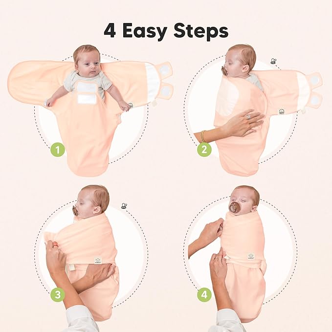 Baby Swaddle Sleep Sacks with Zipper - 3-Pack Swaddles for Newborns 0-3 Months, Infant, Baby Girls, Boys, Soft & Durable Newborn Sleep Sack,Easy Diaper Change Swaddling Blanket(Angelic)