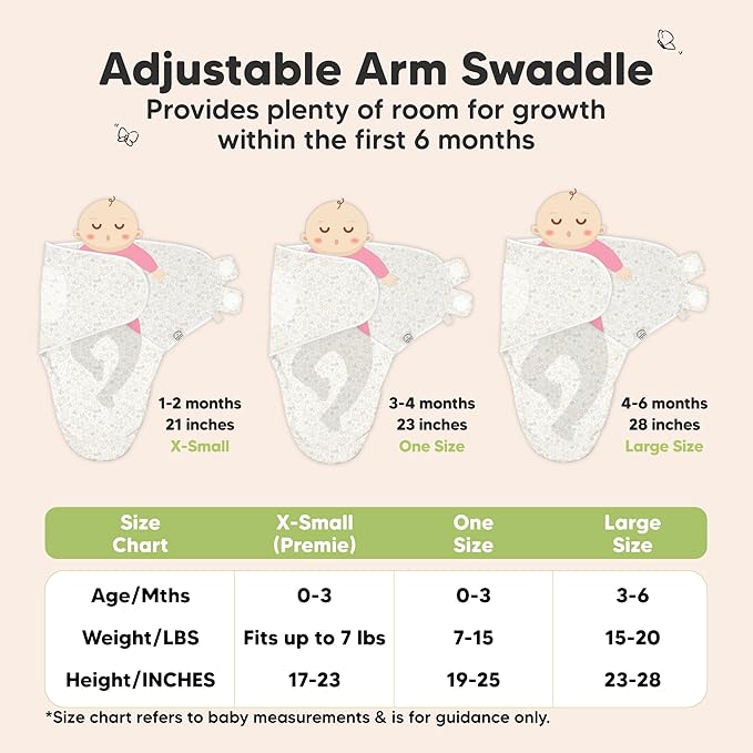 3-Pack Organic Baby Swaddle Sleep Sacks - Swaddles for Newborns, Infant 0-3 Months, Baby Girls, Boys, Soft & Snug Newborn Sleep Sack, Nursery Swaddling Blankets (Prairie)
