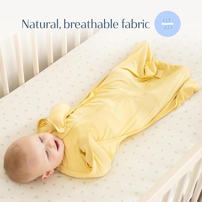 SleepingBaby Bamboo Zipadee-Zip Transition Swaddle – EverSoft Wearable Blanket with Two-Way Zipper for Easy Diaper Changes, Large 12-24 months, Sunshine