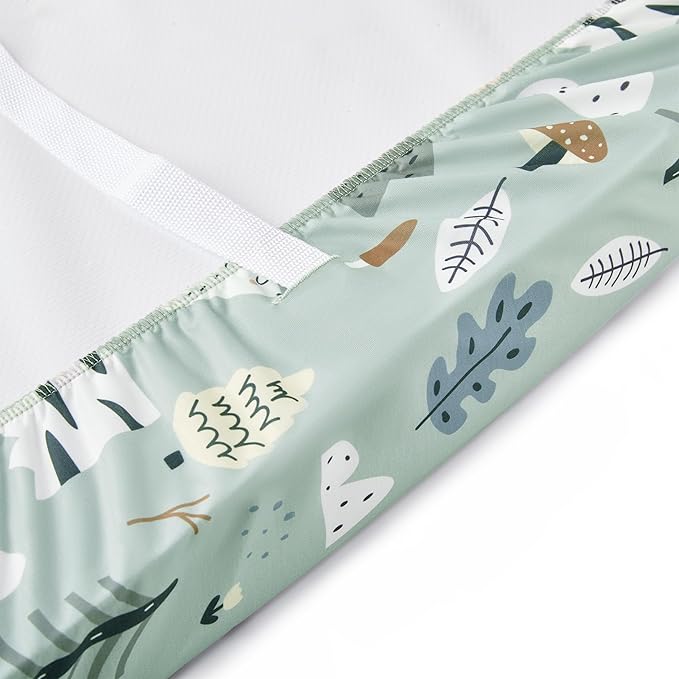 TILLYOU Changing Pad Cover Set in Soft Jersey Material - Fits 32"/34''x16 Contoured Pad for Babies, Jungle Walk and White Stripes