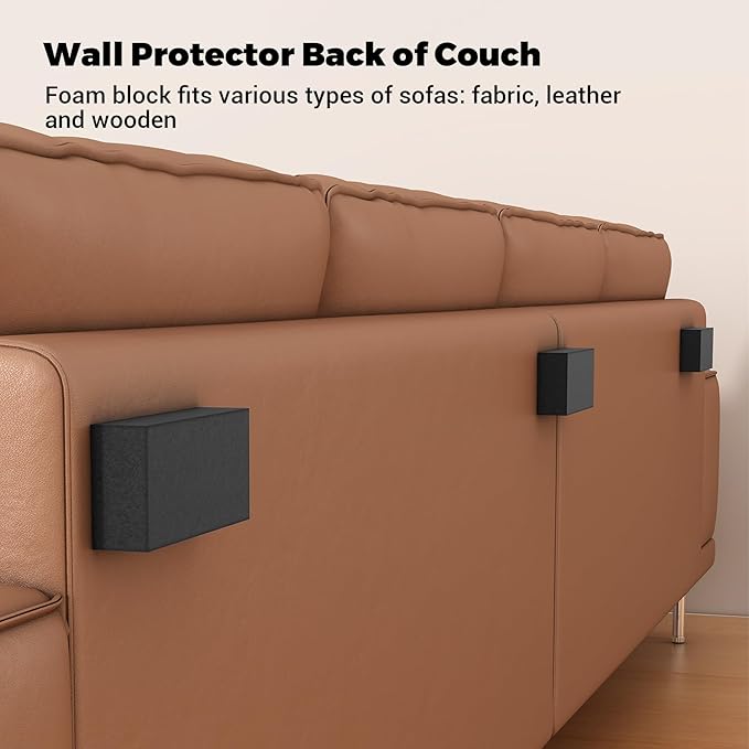 Furniture Wall Protectors, LveSunny 23Pcs EVA Foam Headboard Stoppers for Wall, Bed Stoppers for Headboard, 10Pcs (20mm Thick)+13Pcs (3mm Thick) Couch Wall Protector, Black Headboard Bumper