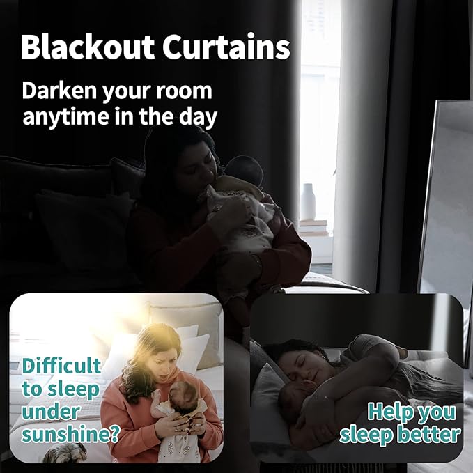 BGment White Blackout Curtains for Bedroom 108 Inch Length 2 Panels Set, Thermal Insulated Living Room Curtains Soundproof Room Darkening Window Curtain Drapes, Each Grommet Curtains 52 Inch Wide
