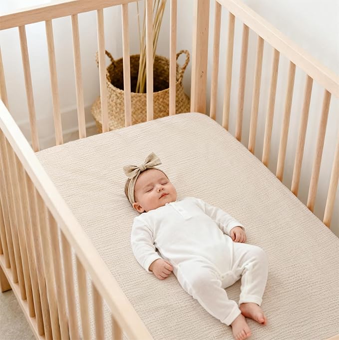 Lulu Moon Muslin Crib Sheets - Fitted Crib Mattress Sheets for Boys and Girl - 28"x 52", 2 Pack