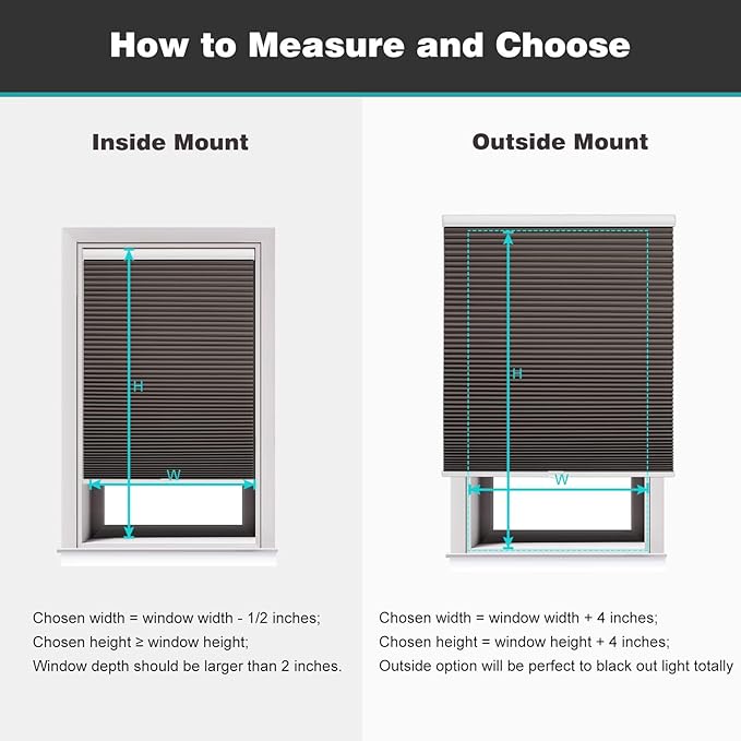 Changshade Cordless Cellular Shades, Blackout Honeycomb Shades for Windows, Pull Down Pleated Blinds, Easy to Install for Indoor Windows and French Doors,31.5" W x 72" H, Taupe