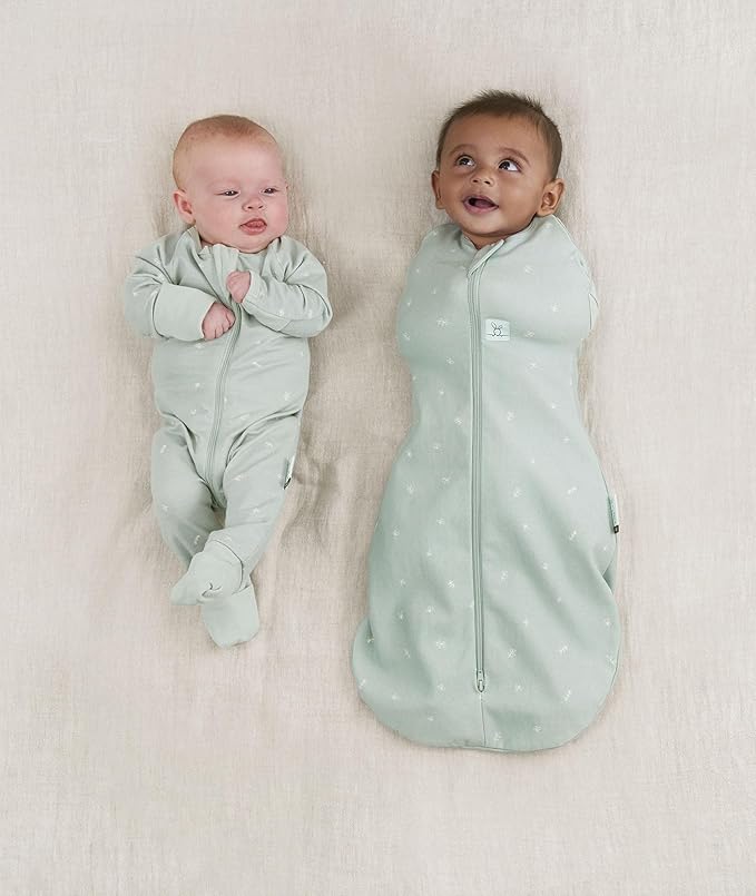 ergoPouch Cocoon Swaddle Sack 0.2 TOG - Baby Sleep Sack, Gentle Snug Fit Helps Calm Startle Reflex, Ideal for Arms In/Out Sleeping, Soft Breathable Fabric for Better Sleep (3-6 Months, Sage)