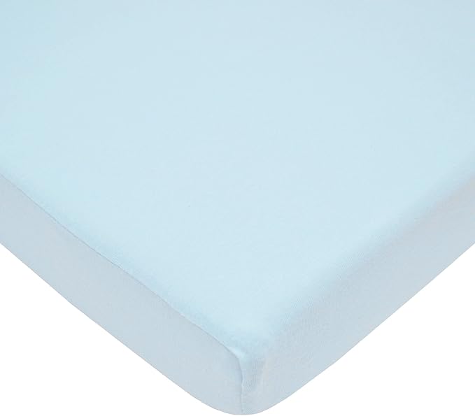 American Baby Company 15" x 33" Fitted Bassinet Sheet, 100% Natural Cotton Jersey Knit, Blue/Gray/White, Soft Breathable, for Boys and Girls, Pack of 3