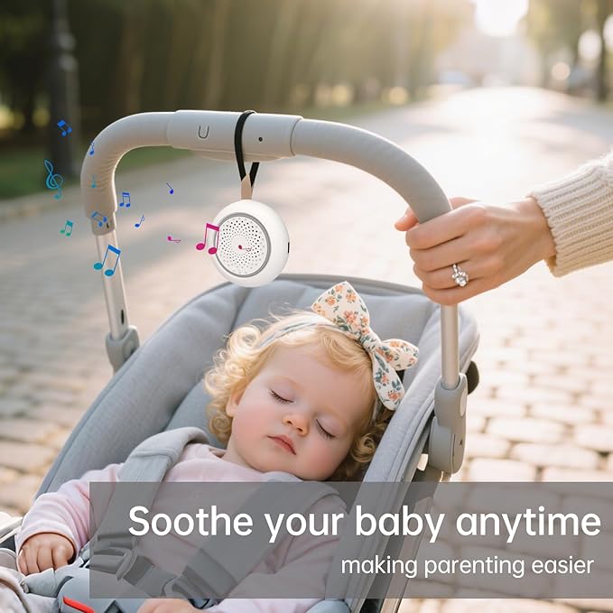 AMZSA White Noise Sound Machine for New Baby & Adults – 24 Sleep Sounds Including Rain, Green & Pink Noise, Portable Noise Canceling Sound with Timer, Night Light & Rechargeable, for Sleeping & Travel