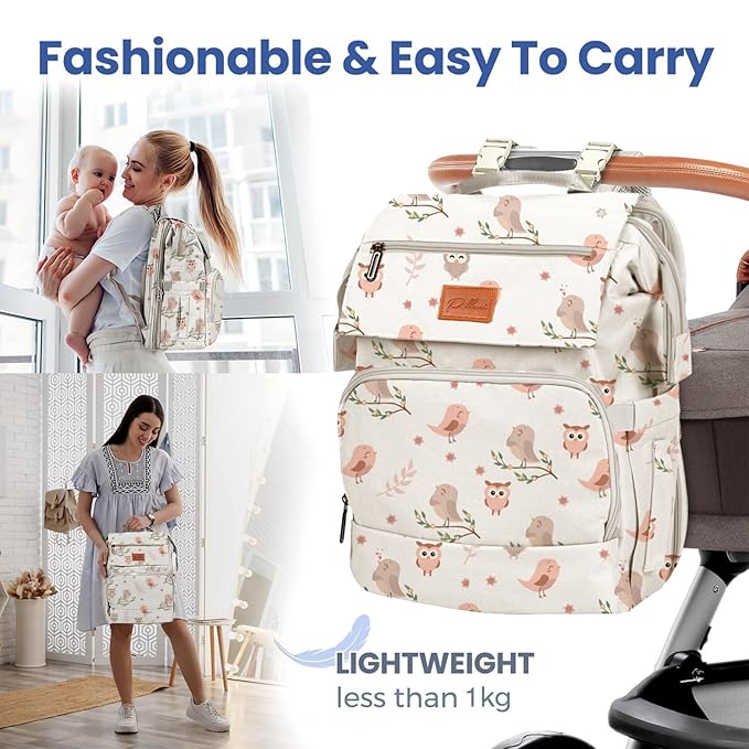 PILLANI Baby Diaper Bag Backpack - Large Bag for Boys & Girls, Waterproof Diaper Backpack - Travel Diaper Bags w/Changing Pad, Baby Registry Search & Shower Gifts - Essentials Must Haves Newborn Stuff