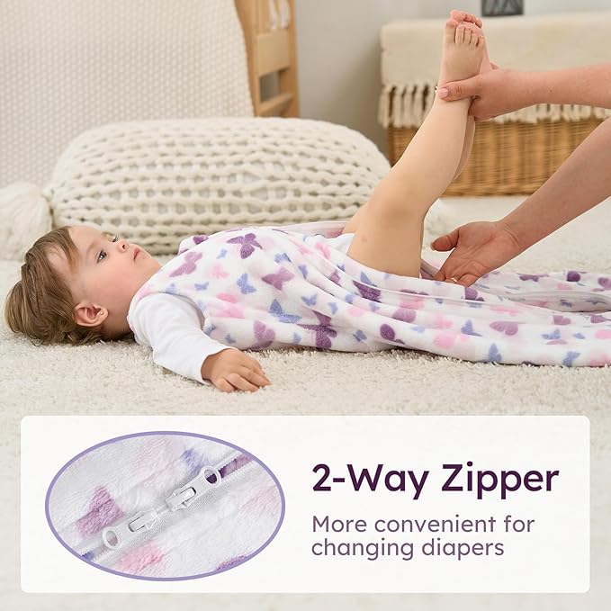Yoofoss Baby Sleep Sack 18-24 Months, 1.5 Tog Sleep Sack, Fleece Baby Wearable Blanket with 2-Way Zipper, Toddler Sleeping Sack, Soft Warm Lightweight(Small)