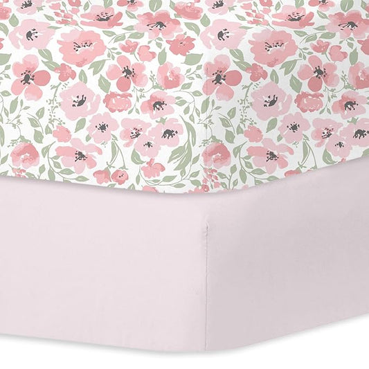 Little Grape Land Crib Sheets for Boys and Girls 2pk Baby Crib Fitted Sheet for Standard Size Crib and Toddler Mattress Super Soft Baby Sheet, Daliah