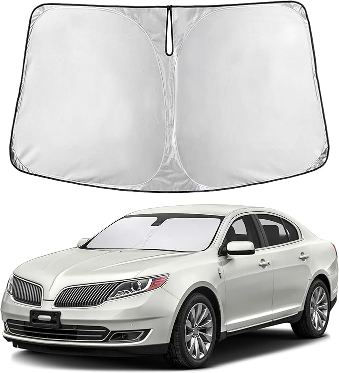 Econour Windshield Sunshade for Lincoln MKS 2009-2014 2015 2016, Sun Visor for Front Windshield & Window Sun Shade Cover, UV Heat Blocker & Protector, Car Accessories