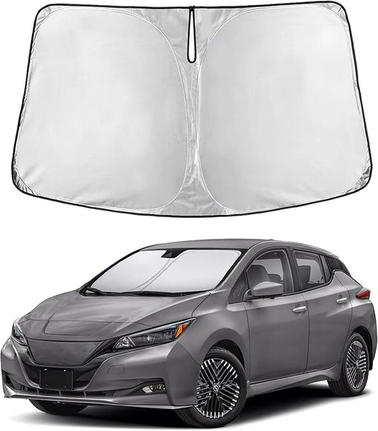 EcoNour Windshield Sun Shade Compatible for Nissan Leaf 2018-2025 Front Window Sunshade Foldable Sun Visor UV & Heat Blocking Protection