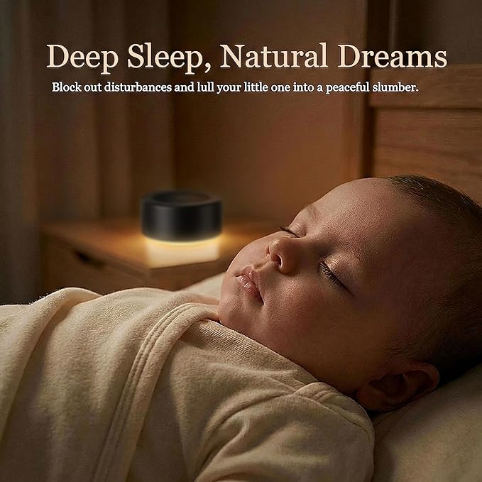 Kipcush White Noise Machine with Night Light – Nursery Sound Machine with Soft Non-Glare Lamp, 30 Soothing Sounds, 8 Color Lights, Up to 8-Hour Timer for Baby & Adults
