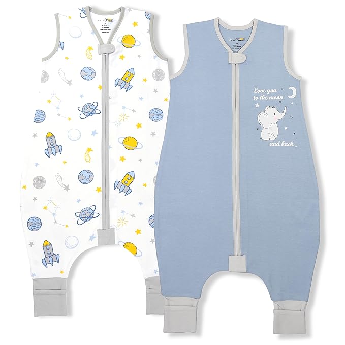 Mama Cheetah Toddler Sleep Sack with Feet 3T-4T, 0.5 TOG Organic Cotton Baby Wearable Blankets with Legs, Baby Sleeping Bag for Walkers, Early Walker Large