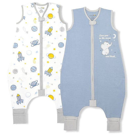 Mama Cheetah Toddler Sleep Sack with Feet 4T-5T, 0.5 TOG Organic Cotton Baby Wearable Blankets with Legs, Baby Sleeping Bag for Walkers, Early Walker X-Large
