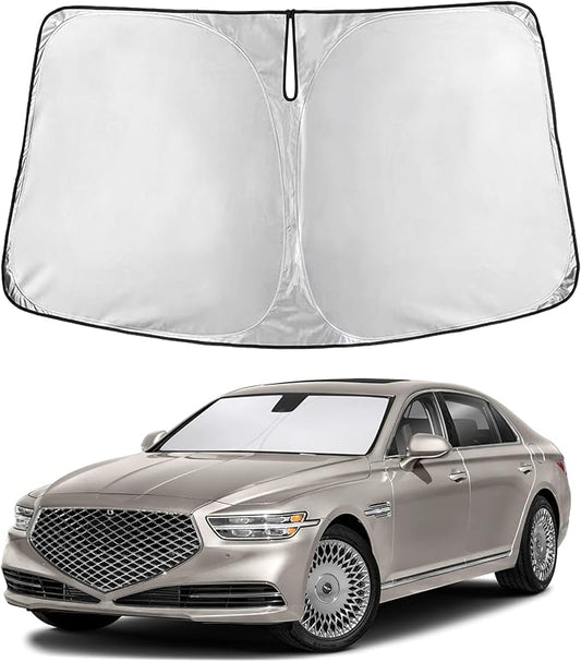 Econour Windshield Sunshade for Genesis G90 2017-2020 2021 2022, Sun Visor for Front Windshield & Window Sun Shade Cover, UV Heat Blocker & Protector, Car Accessories