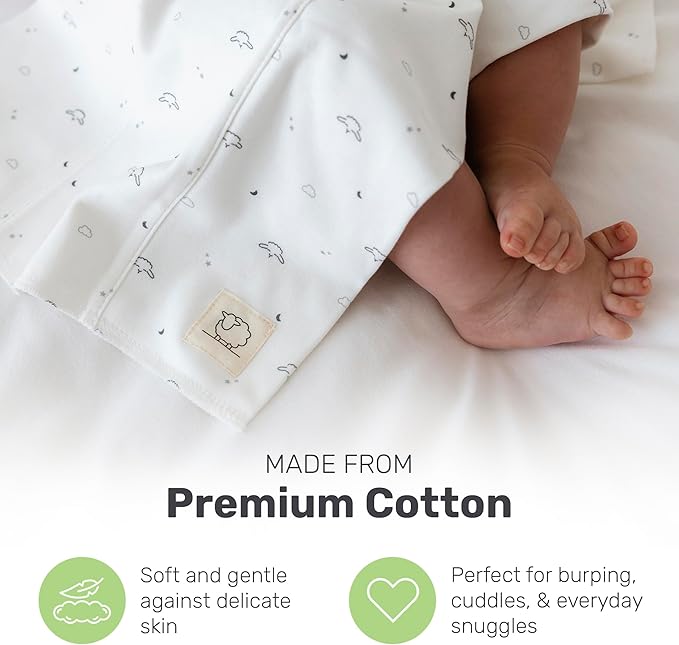 Lamb Babies Snug Baby Cotton Burp Cloths, Absorbent, Lightweight, and Gentle Cotton for Mess-Free Moments, Baby Burp Cloths for Boys and Girls An Essential Addition to Every Parent's Diaper Bag