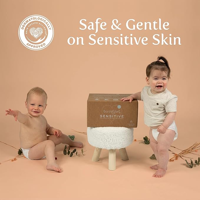 Earth & Eden Sensitive | Eco-Conscious & Hypoallergenic Diapers | Size 6 | 136 Count