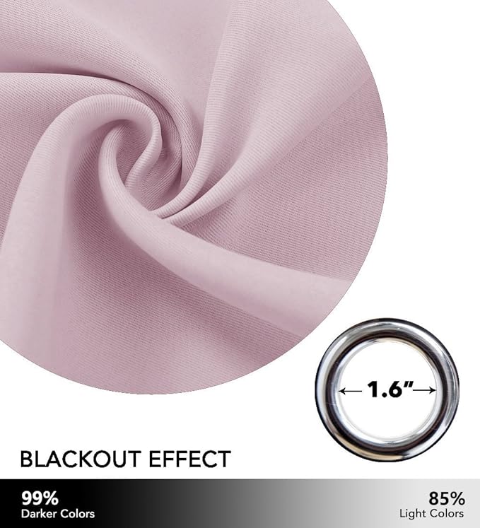 NICETOWN Star Cut Out Curtains - Die-Cut Star Blackout Drapes Window Treatment Draperies for Space Theme Bedroom Thanksgiving (Lavender Pink=Baby Pink, 2 Panels, 52 inches x 84 inches)
