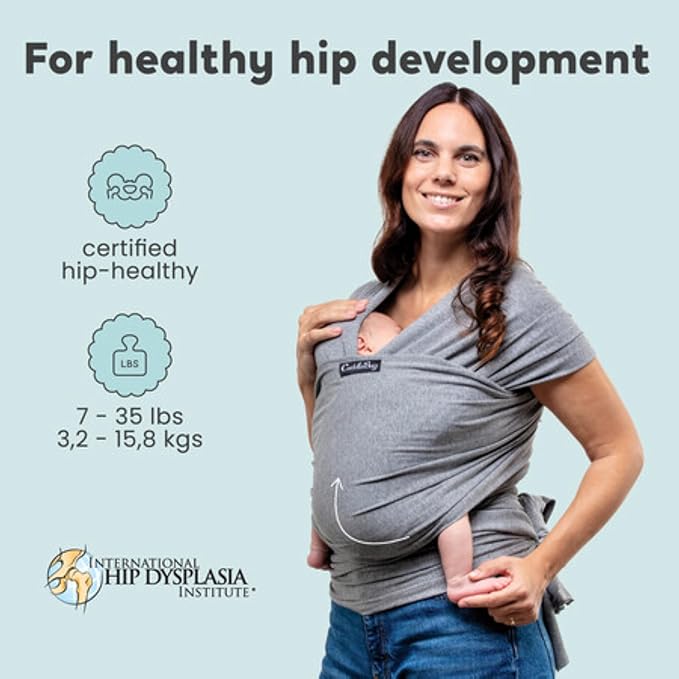 Cuddlebug Baby Wrap - Hands-Free Baby Carrier Wrap - Soft & Stretchy Baby Wraps Carrier - Carrier Newborn to Toddler 7-35 lbs - One-Size-Fits-All Holder - Hip-Healthy (Mint)