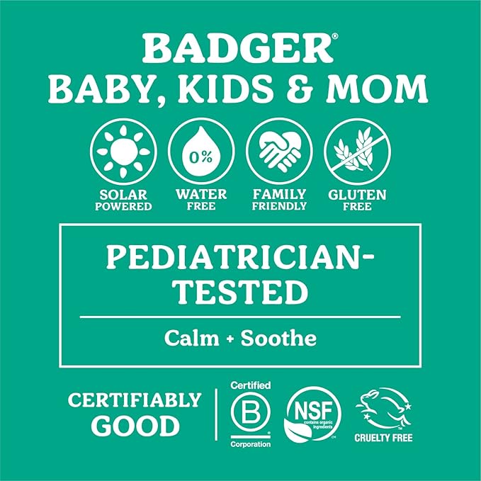 Badger Baby Diaper Rash Cream, Zinc Oxide Diaper Cream for Babies, Natural Skin Barrier Cream with Organic Sunflower Oil & Beeswax, 2.9 fl oz