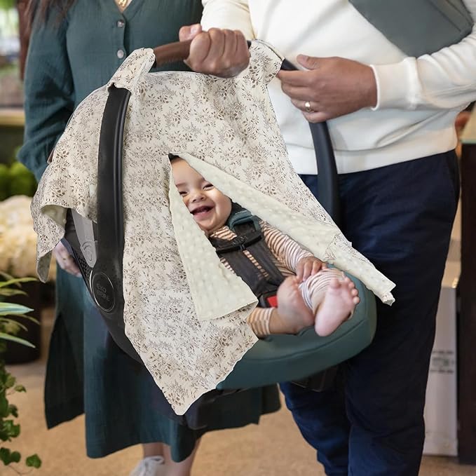 2-in-1 Baby Car Seat Cover, Baby Car Seat Canopy, Mom Nursing Cover，Easy to Install Shield，Multi-Purpose | Winter Warm & Summer Shade Use