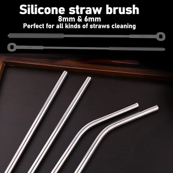WQSS AOEIU Silicone Baby Bottle and Straw Cleaner Set, Dish Brush, Versatile Deep Cleaning Long Water Bottle Brushes, Heat Resistant Sturdy Kitchen Brush, Hangable Cup Cleaner