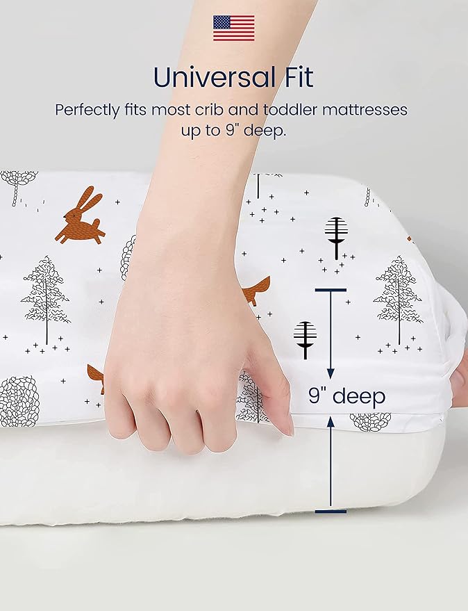 TotAha Cactus Crib Sheets (2-Pack) - Hypoallergenic, Silky Comfort, Buttery Soft, Calming Effect, All-Season Jersey-Knit Sheets, 9'' Extra Deep Pocket Baby Western Crib Sheet