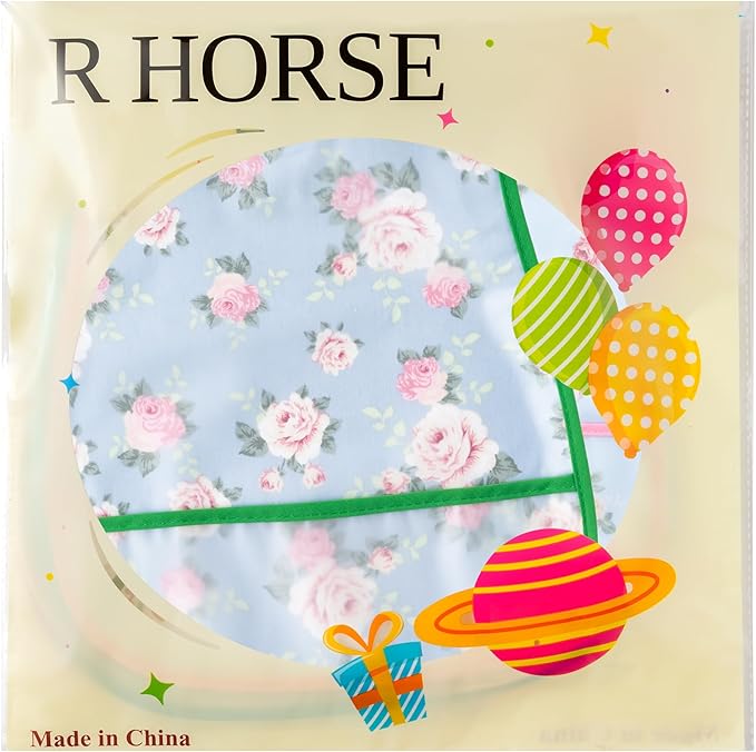 R HORSE 5Pcs Baby Bibs Set Toddler Bibs with Crumb Catcher Pocket & Snap Button Waterproof Baby Feeding Bibs for 6-24 Months