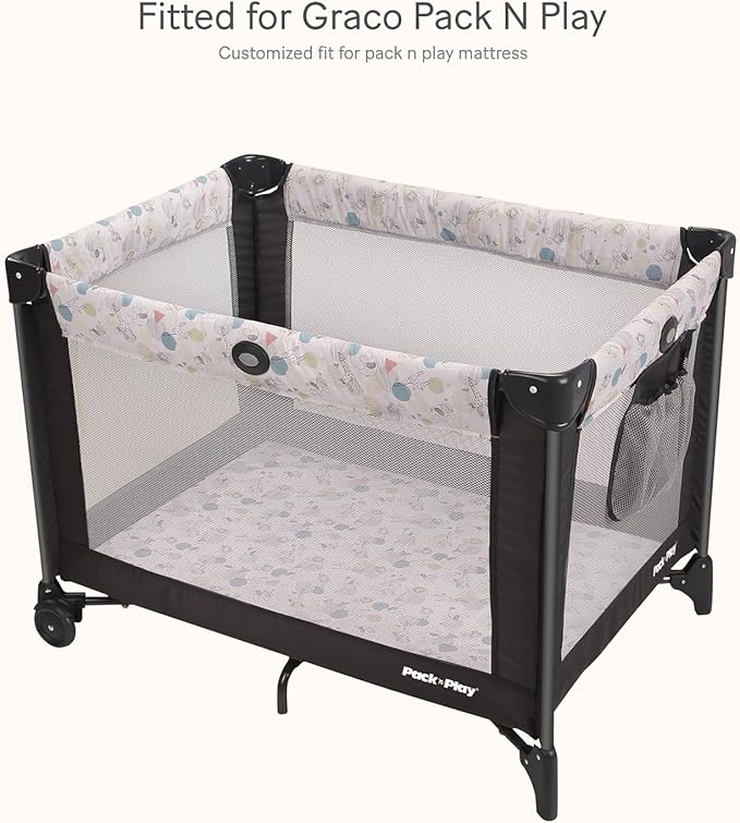 lulumoon Pack and Play Sheets Muslin: Cotton Fitted Sheets for Graco Pack N Play - Soft Playard Sheets for Boys and Girls 2Pack