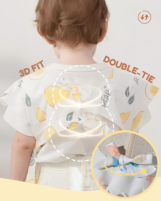 SauGonb Disposable Baby Bibs for Baby Boys and Girls - Long Sleeve Bib Individually Wrapped Waterproof Baby Bibs 16/36 pcs