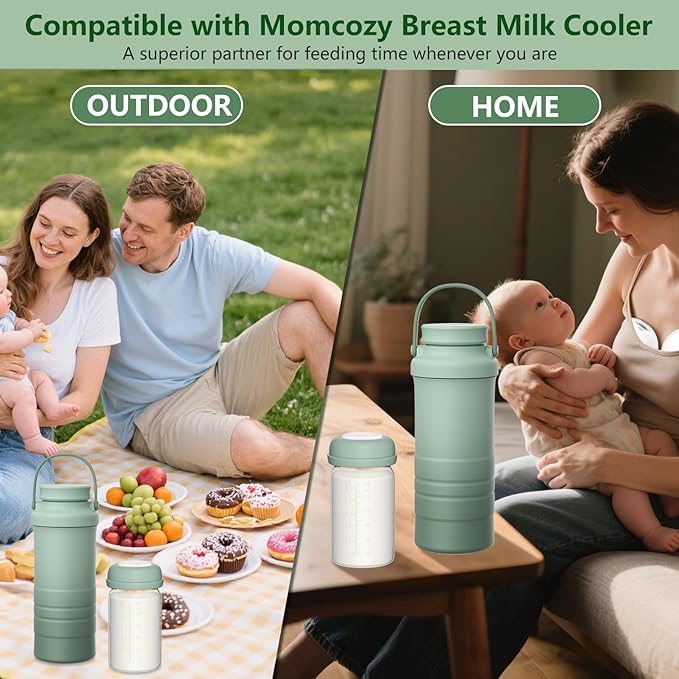 Breastmilk Storage Bottles Collection Bottles, 6oz Wide-Neck Breast Milk Container Compatible for Spectra S1 S2 SG Motif Luna Breast Pumps, Fit for Momcozy Breast Milk Cooler & Fridge, 2 Packs