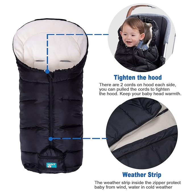Yobee Weatherproof Toddler Footmuff Universal Sleeping Bag for Stroller, Comfortable Warm Temperature Adjustable Safe Bunting Bag, Waterproof Blanket Fit All Stroller