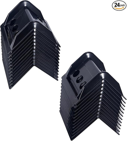 24 Pack Flatbed Edge Protectors Compatible with 4 Inch Ratchet & Winch Straps for for Flatbed Cargo Load Truck Shipping (Black)
