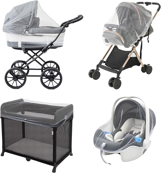 Baby Mosquito Net for Stroller, Perfect Bug Net for Strollers, Bassinets, Cradles, Playards, Pack N Plays and Portable Mini Crib, Baby Insect Netting Cover, White