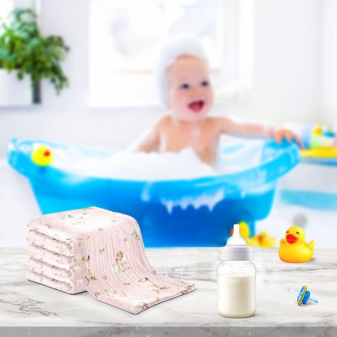 vvfelixl Baby Cotton Washcloths Golden Retriever Infants Bath Towel for Unisex Face Towels for Newborn, Natural Baby Wipes Delicate Skin, 11.8 X 11.8 inch, one sizex5