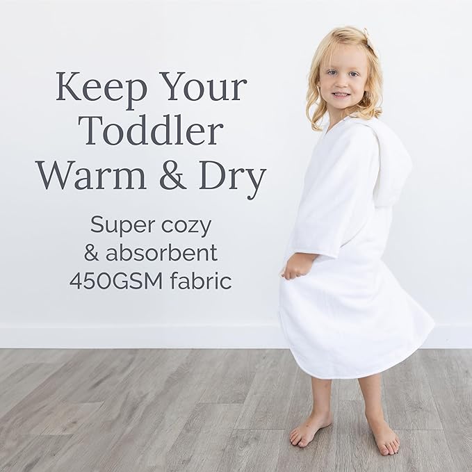Natemia Hooded Towel Poncho – 100% Organic Cotton - Kids & Toddler Beach Towel with Hood - GOTS Certified - Gentle on Sensitive Skin - Cozy Swim & Bath Towel for Boys, Girls - Perfect Registry Gift