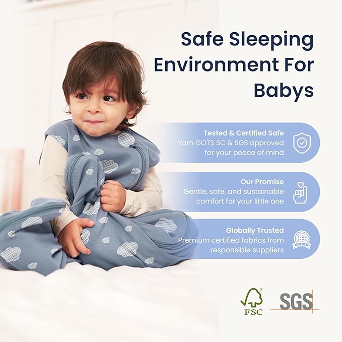 kaiya baby Unisex Sleeping Bag for Babies and Toddlers 0.5 Tog Sleep Sack 6-18 Months, Newborn Sleep Sack, Wearable Blanket Baby, One Piece Sleeveless, Gifts for Baby