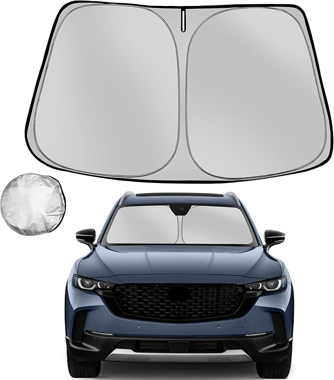 Windshield Sun Shade for 2023-2025 Mazda CX50 CX-50 Foldable Sun Sunshade for Car Front Window Blocks UV Rays and Heat Automotive Interior Protector Custom Fit Accessories