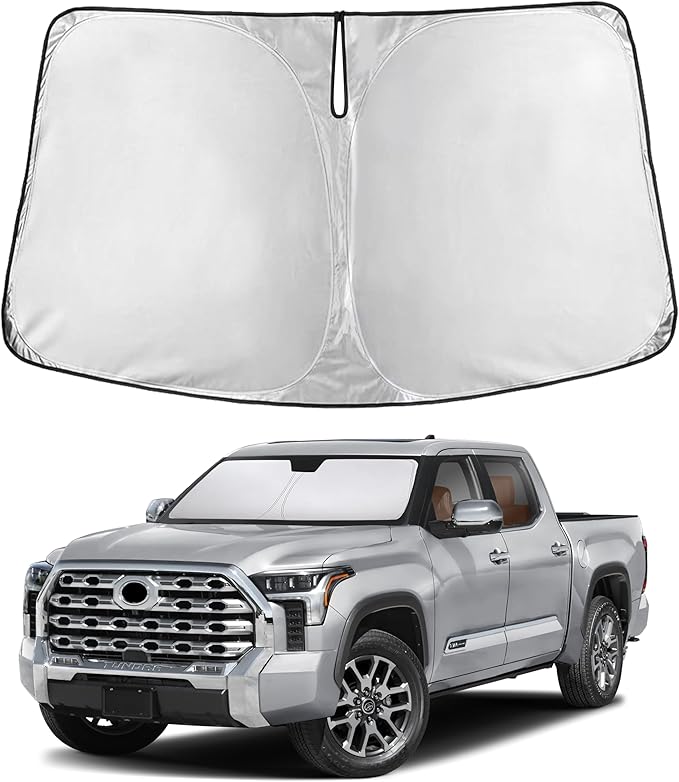 Econour Windshield Sunshade for Toyota Tundra 2022-2024 2025 2026, Sun Visor for Front Windshield & Window Sun Shade Cover, UV Heat Blocker & Protector, Car Accessories