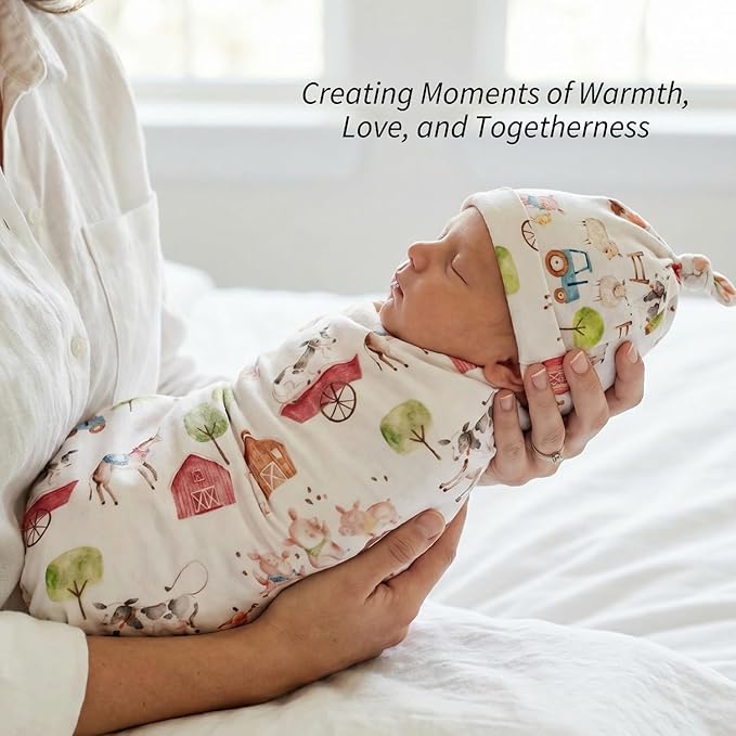 Swaddles for Newborns Baby Blanket Set Ultra-Soft 95% Bamboo Viscose Baby Swaddle for 0-3 Months | Newborn Essentials Must Haves Bamboo Viscose Swaddle Blankets